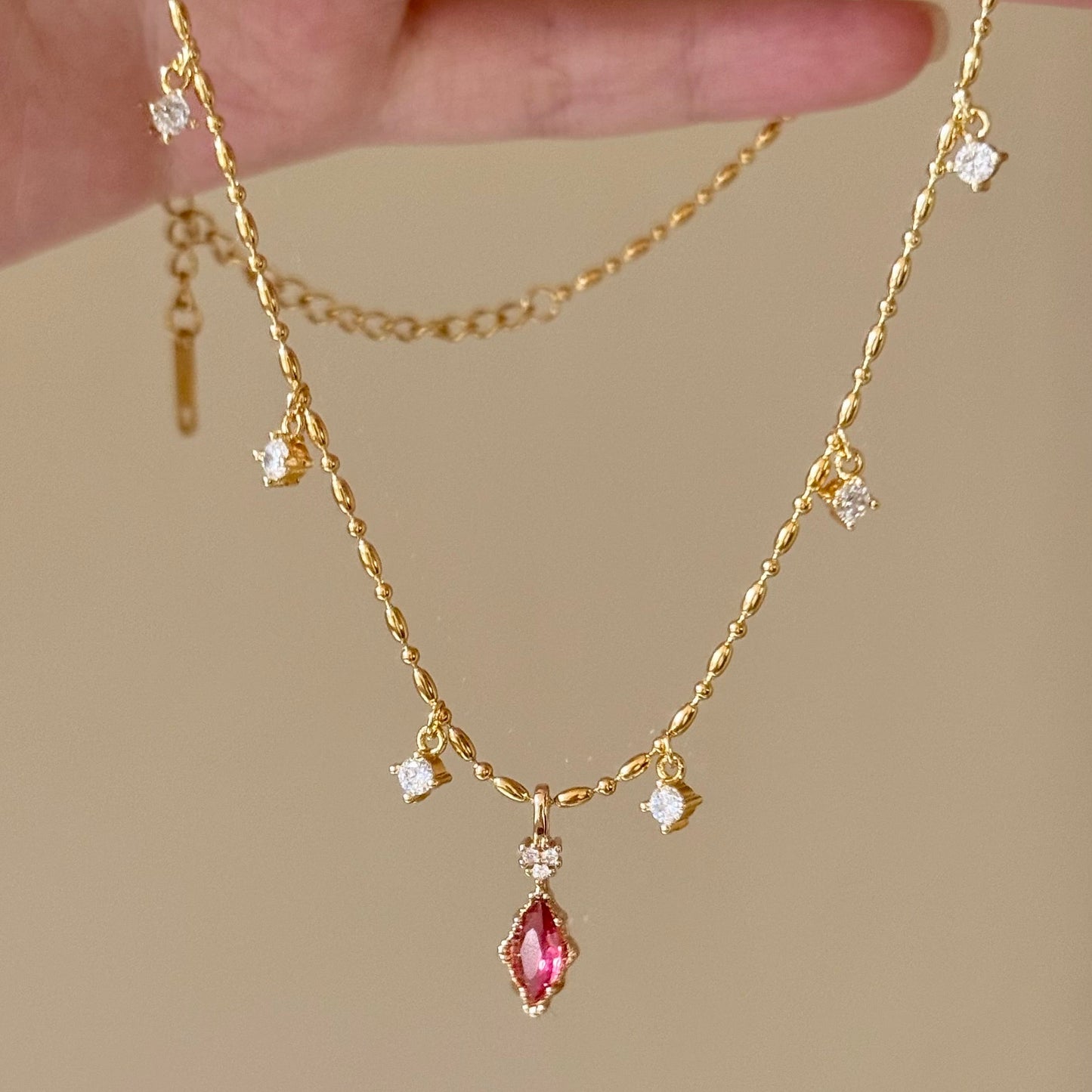 “Twilight Stardust” Handmade 14K Gold-Filled Zirconia Pendant Necklace