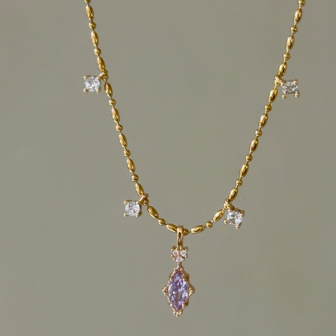 “Twilight Stardust” Handmade 14K Gold-Filled Zirconia Pendant Necklace