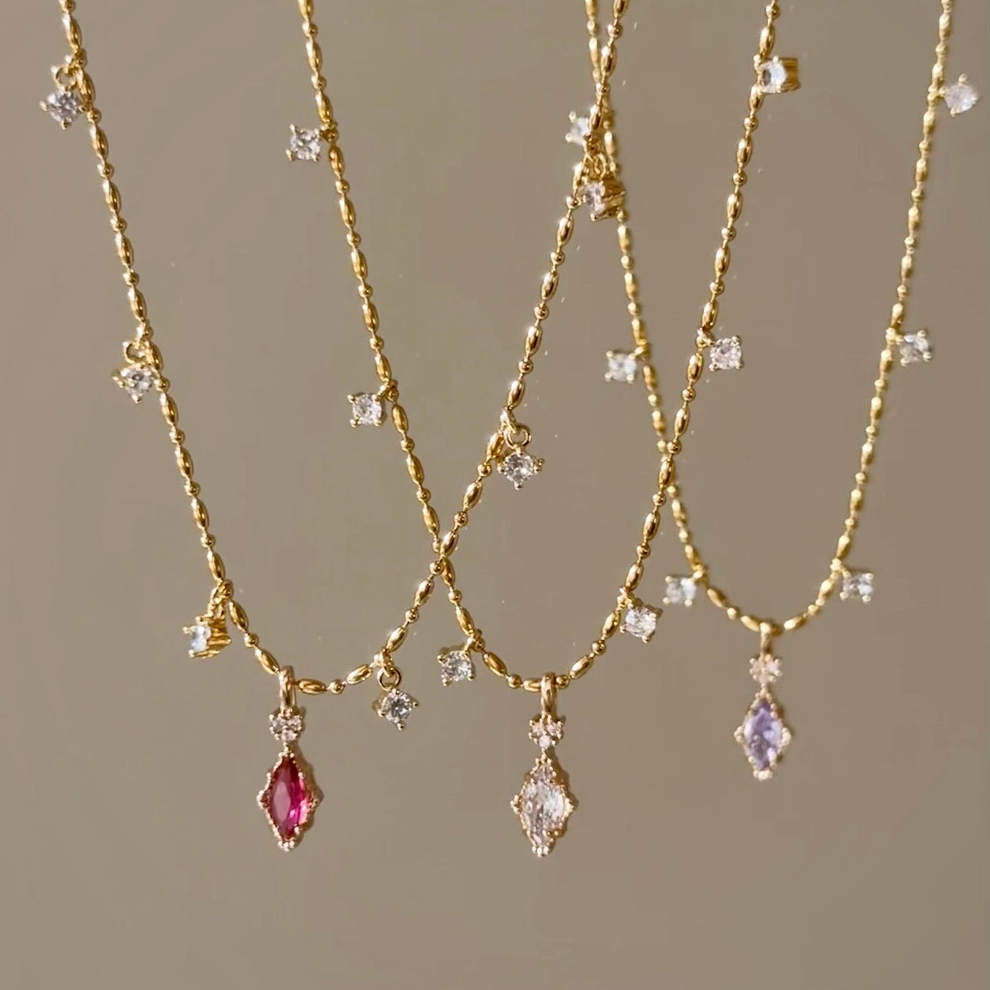 “Twilight Stardust” Handmade 14K Gold-Filled Zirconia Pendant Necklace