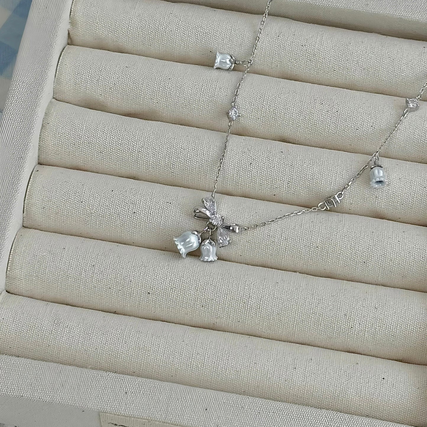 "Lily of the Valley Tale" S925 Sterling Silver Lily Bell Pendant Necklace/Earrings
