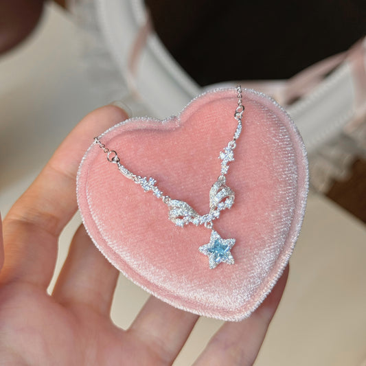 "Starlit Promise" Celestial Star Pendant Necklace