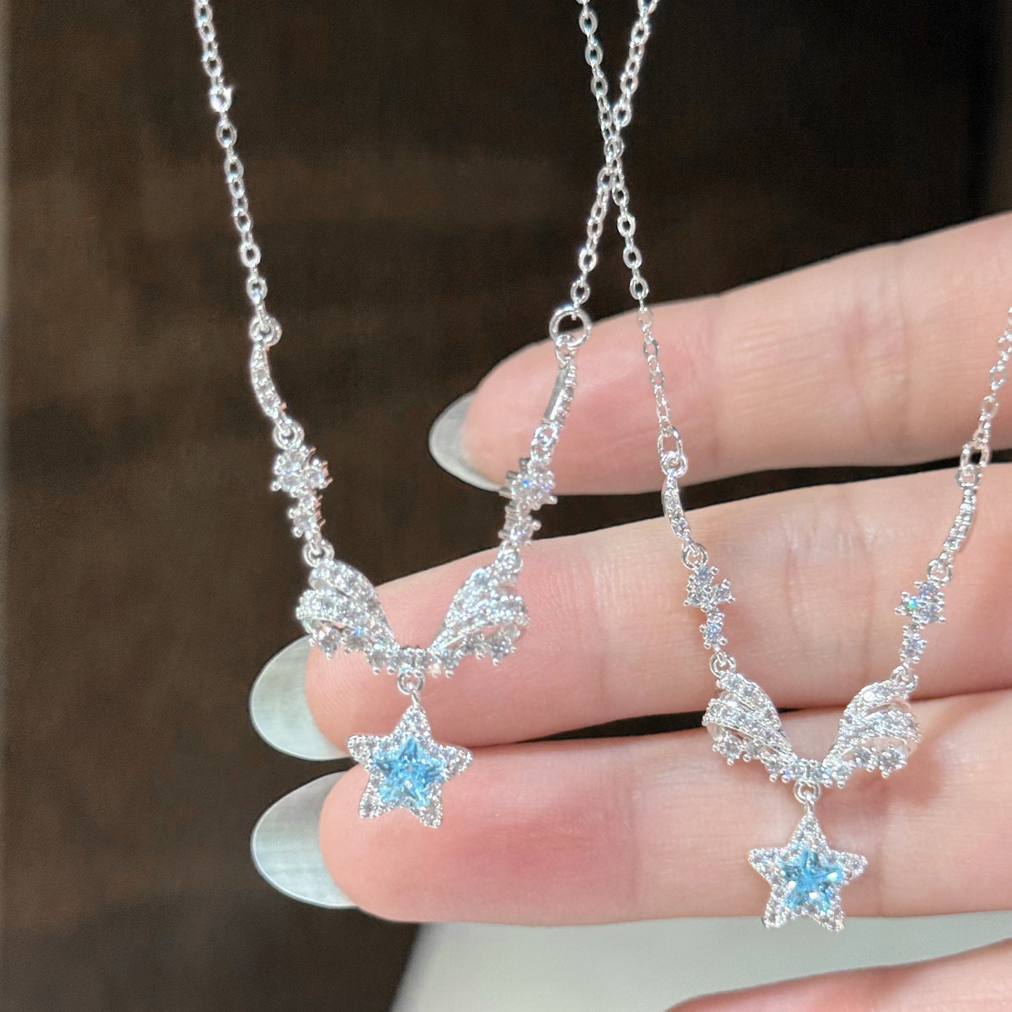 "Starlit Promise" Celestial Star Pendant Necklace