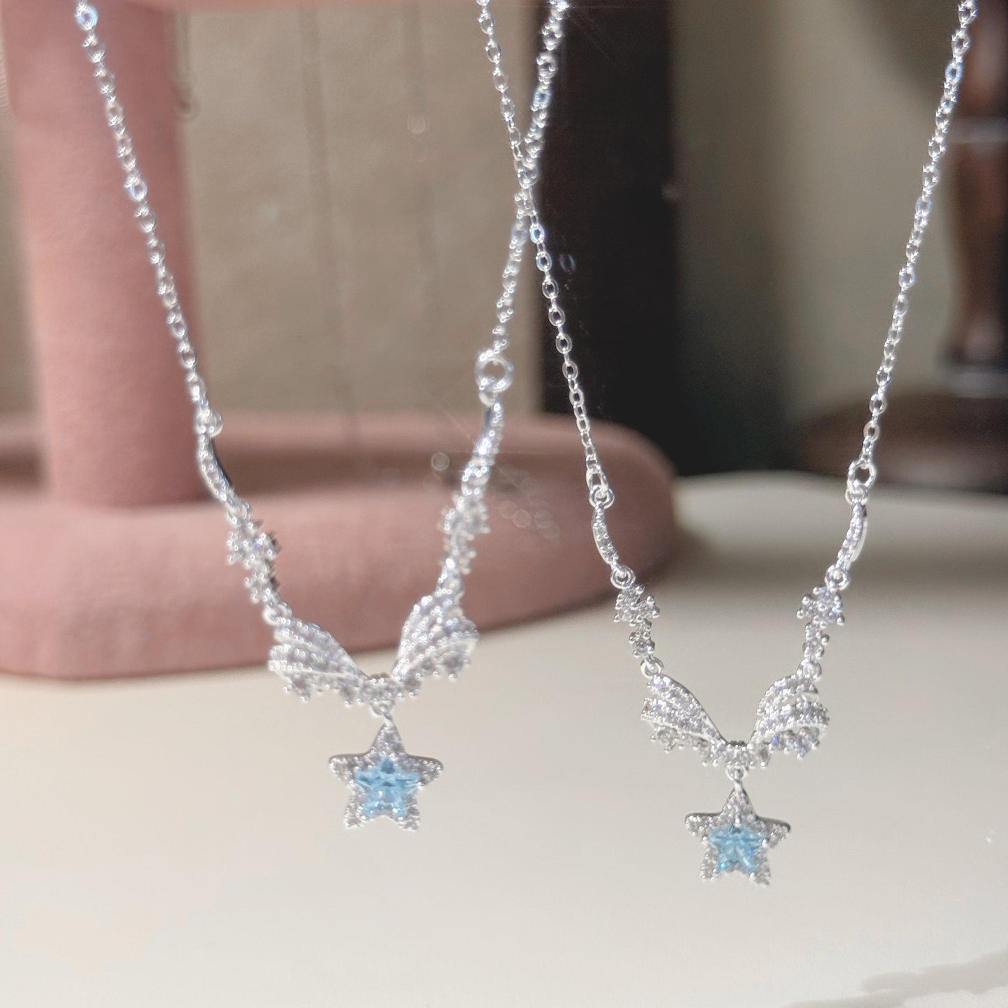 "Starlit Promise" Celestial Star Pendant Necklace